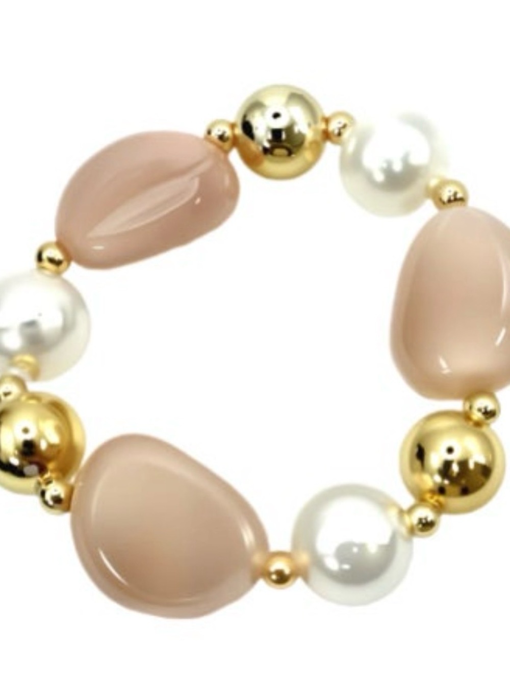 Treasure Jewels Neutral Beaded Stretch Bracelet